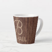Holzkörnholz mit Monogramm-Personalisierter Bezeic Milchtasse (Rechte Ecke)
