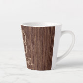 Holzkörnholz mit Monogramm-Personalisierter Bezeic Milchtasse (Rechts)