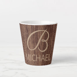 Holzkörnholz mit Monogramm-Personalisierter Bezeic Milchtasse