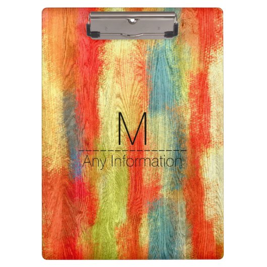 Holzkörnmonogramm Klemmbrett (Vorderseite)