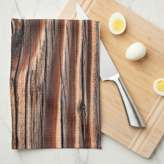 Holzkörnmuster Geschirrtuch (Viertel Falte)