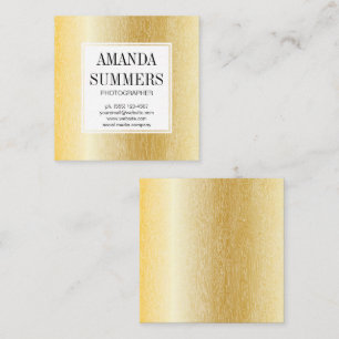 Holzkörnmuster Gold Metallic Quadratische Visitenkarte