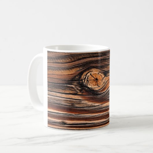 Holzkörnmuster Kaffeetasse (Vorderseite Links)