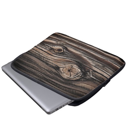 Holzkörnmuster Laptopschutzhülle (Vorne Knopf)