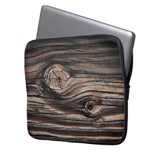 Holzkörnmuster Laptopschutzhülle (Vorderseite Links)