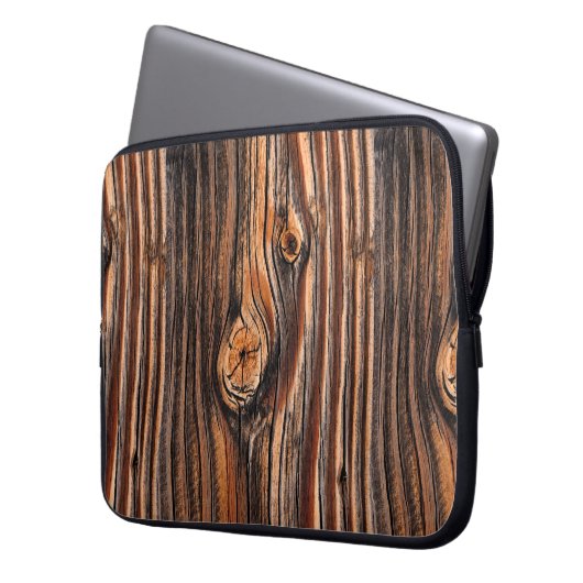 Holzkörnmuster Laptopschutzhülle (Vorderseite Links)