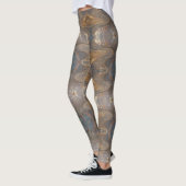 Holzkornmuster neutraler brauner Streifen Abstrakt Leggings (Links)