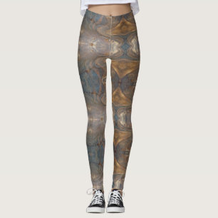 Holzkornmuster neutraler brauner Streifen Abstrakt Leggings