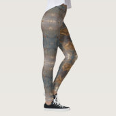 Holzkornmuster neutraler brauner Streifen Abstrakt Leggings (Rechts)