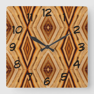 Holzkörnmuster Quadratische Wanduhr