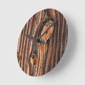 Holzkörnmuster Runde Wanduhr (Winkel)