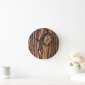 Holzkörnmuster Runde Wanduhr (Zuhause)