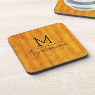 Holzkornstruktur-Monogramm #3 Untersetzer