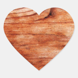 Holzkörntextur Herz-Aufkleber