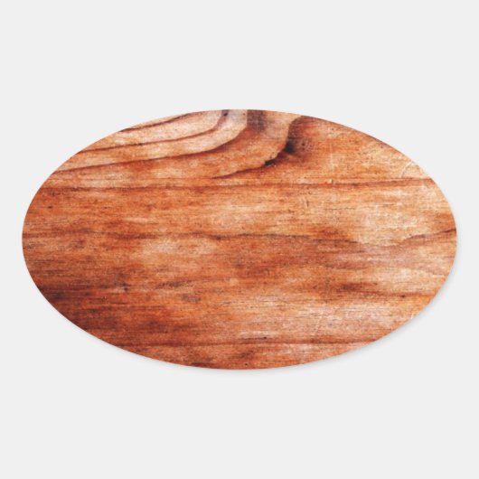 Holzkörntextur Ovaler Aufkleber (Vorderseite)