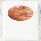 Holzkörntextur Ovaler Aufkleber (Tasche)