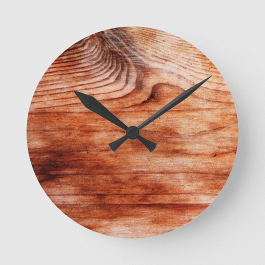 Holzkörntextur Runde Wanduhr (Vorderseite)