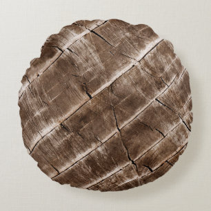 Holzkörntextur Rundes Kissen