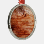 Holzkörntextur Silbernes Ornament (Rechts)
