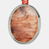 Holzkörntextur Silbernes Ornament (Links)
