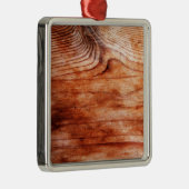 Holzkörntextur Silbernes Ornament (Rechts)