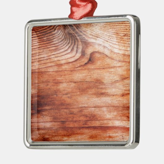 Holzkörntextur Silbernes Ornament (Links)