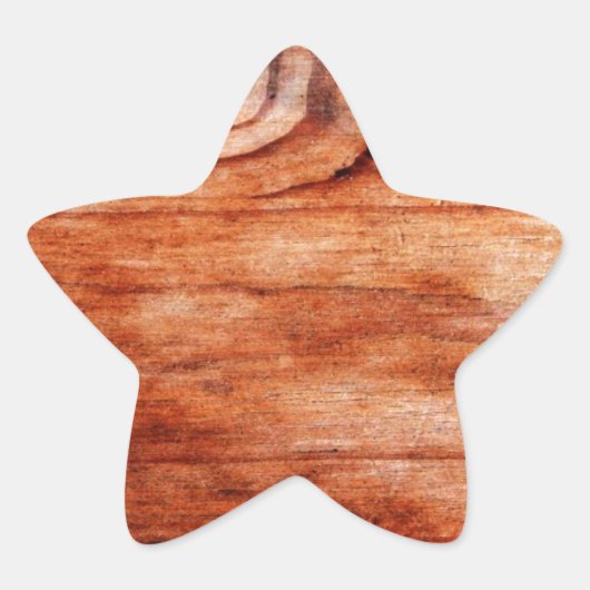 Holzkörntextur Stern-Aufkleber (Vorderseite)