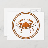 Holzkrebs Zodiac Krebs Astrologie-Zeichen Postkarte (Vorne/Hinten)