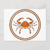 Holzkrebs Zodiac Krebs Astrologie-Zeichen Postkarte (Vorderseite)