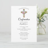 Holzkreuz-Blume-Bestätigung Einladung (Stehend Vorderseite)