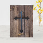 Holzkreuz-Grußkarte Karte (Gelbe Blume)