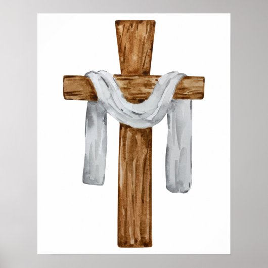 Holzkreuz Jesus Christus Poster (Vorne)