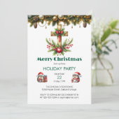 Holzkreuz mit Weihnachten Einladung (Stehend Vorderseite)