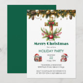 Holzkreuz mit Weihnachten Einladung (Vorne/Hinten)