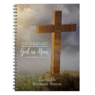 Holzkreuz Personalisiert Notizblock