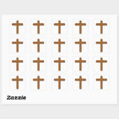 Holzkreuz Quadratischer Aufkleber (Blatt)