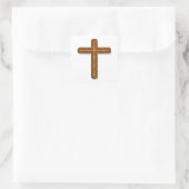 Holzkreuz Quadratischer Aufkleber (Tasche)