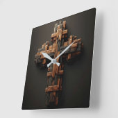 Holzkreuz-Uhr Quadratische Wanduhr (Winkel)