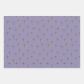 Holzkreuze auf Hellgrau-Purple Geschenkpapier Set (Vorderseite 3)