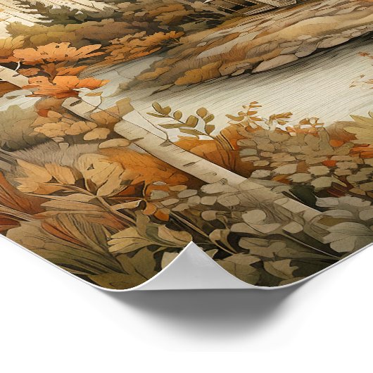 Holzkunst Gemütliches Holzhandwerk Poster (Ecke)