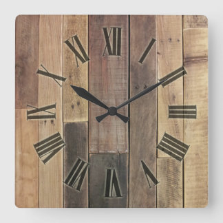 Holzkunst Quadratische Wanduhr