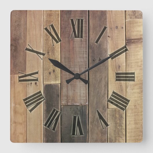 Holzkunst Quadratische Wanduhr (Vorderseite)