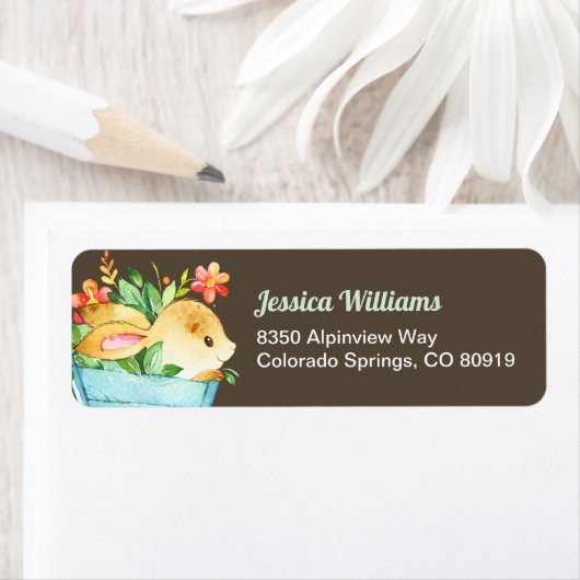 Holzland Bunny Return Address Label (Insitu)