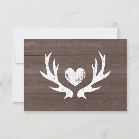 Holzländchic hirsch-antler UAWG Hochzeitskarten RSVP Karte (Rückseite)