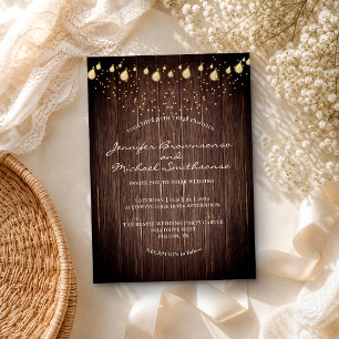 Holzländlicher Stil Rustikale Hochzeit Einladung