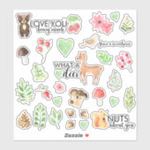 Holzlandtiere - Vinyl Stickers Aufkleber (Blatt)