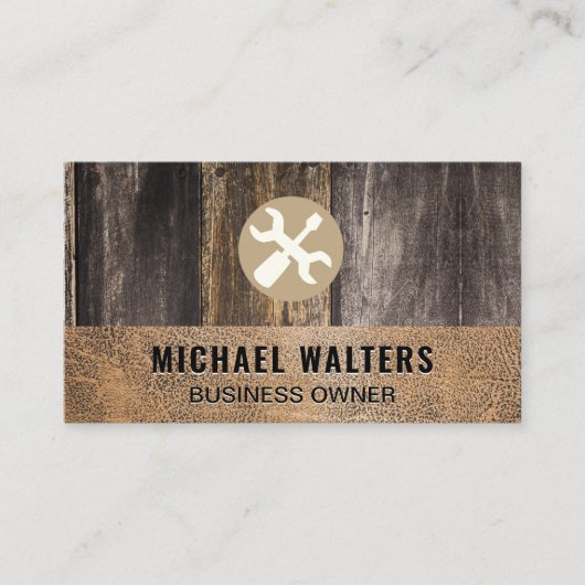 Holzleather | Hardware Tools Business Card Visitenkarte (Vorderseite)