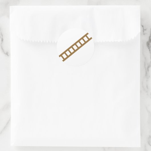 Holzleiter Runder Aufkleber (Tasche)