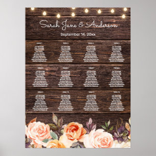 Holzleuchten, Blusen und Pfirsichblumen Poster