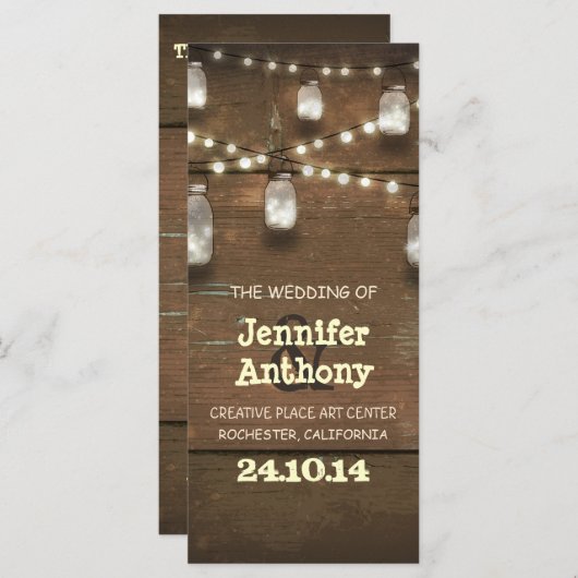 Holzleuchten Mauerkirschen rustikale Hochzeitsfeie Programm (Vorne/Hinten)